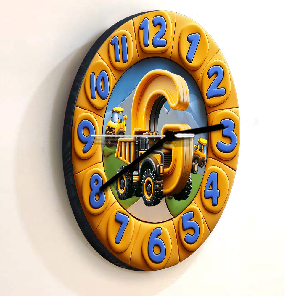 Beautiful Letter Clock Gift For Grandkids - Personalized Kid Wall Clock