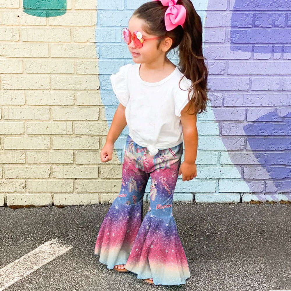 Beautiful Unicorn - Personalized Kid Kid Flare Leggings