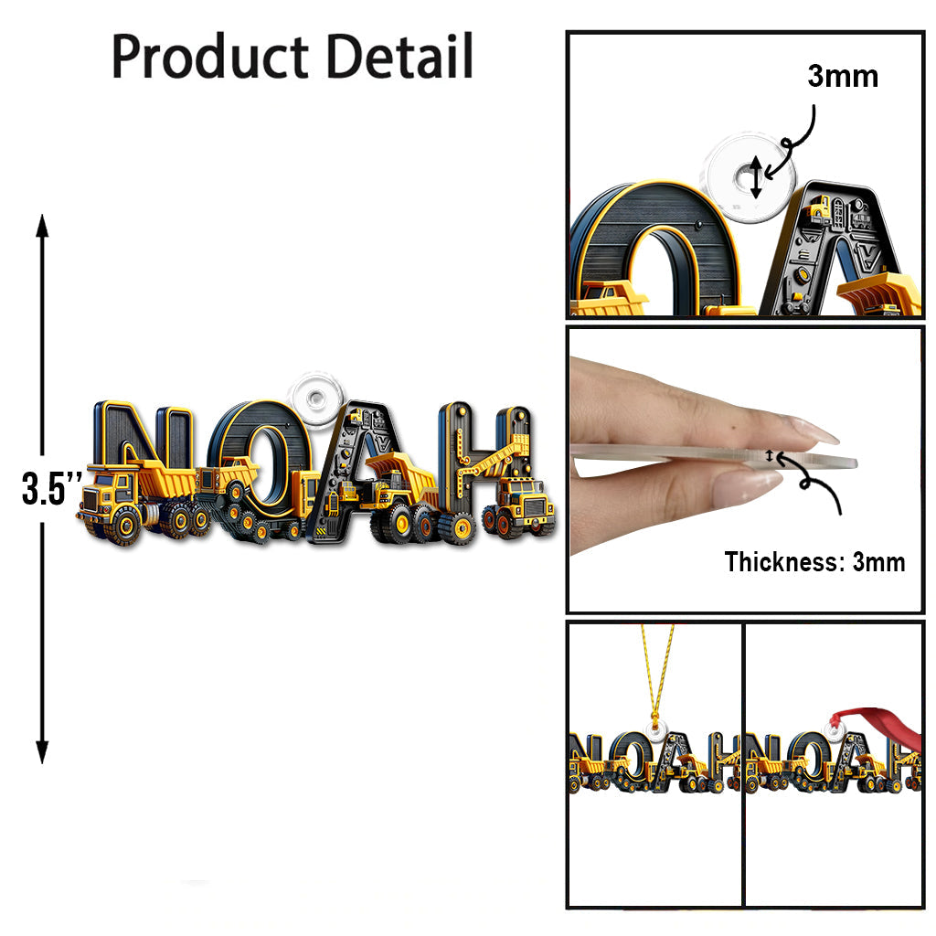 Funny Name Ornament Gift For Grandkids - Personalized Kid Custom Shaped Ornament