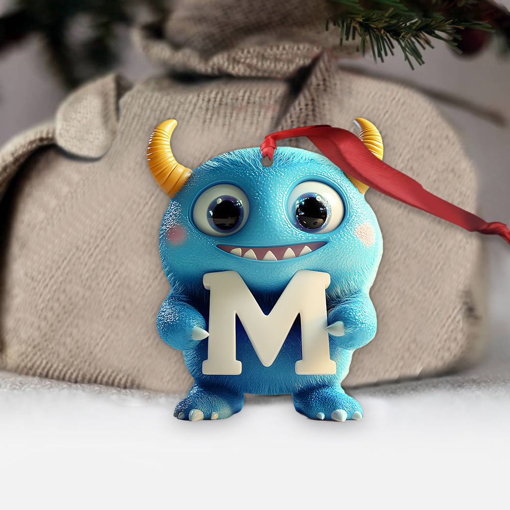 Monster Kid Letter Ornament - Personalized Kid Ornament