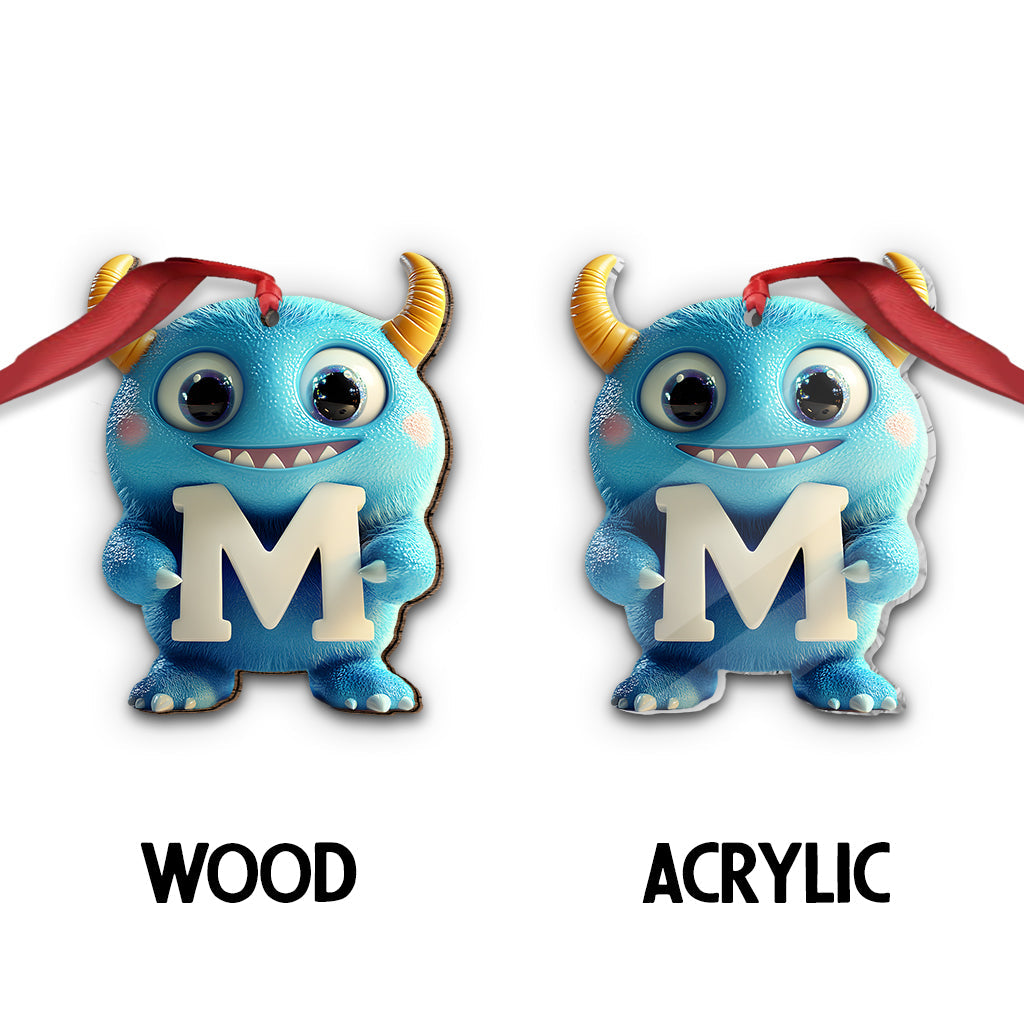 Monster Kid Letter Ornament - Personalized Kid Ornament