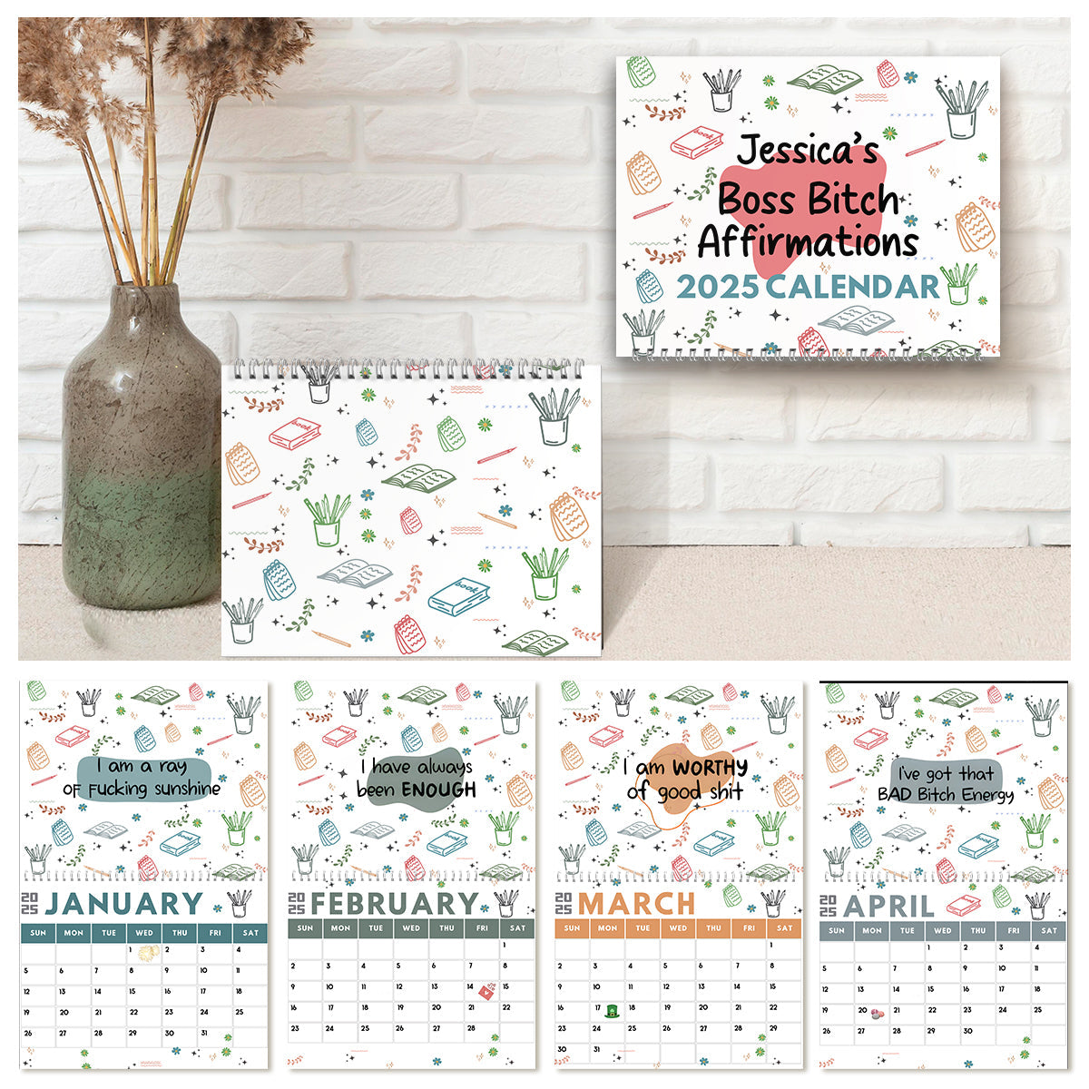 I Sparkle And I Shine Unapologetically - Personalized Colleague Wall Calendar & Desk Calendar