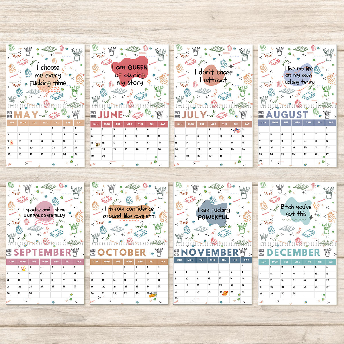 I Sparkle And I Shine Unapologetically - Personalized Colleague Wall Calendar & Desk Calendar