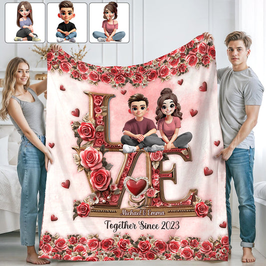 I Love You Forever - Personalized Couple Blanket