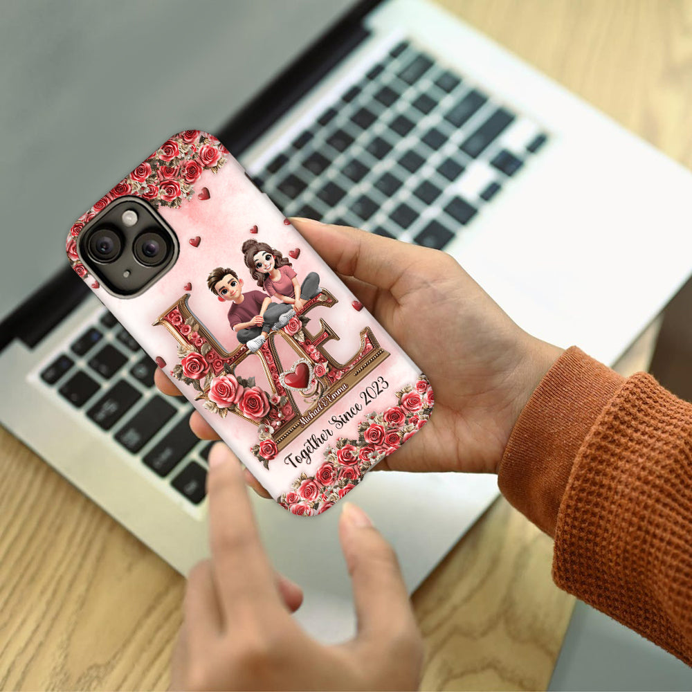 I Love You Forever - Personalized Couple Full Print Phone Case
