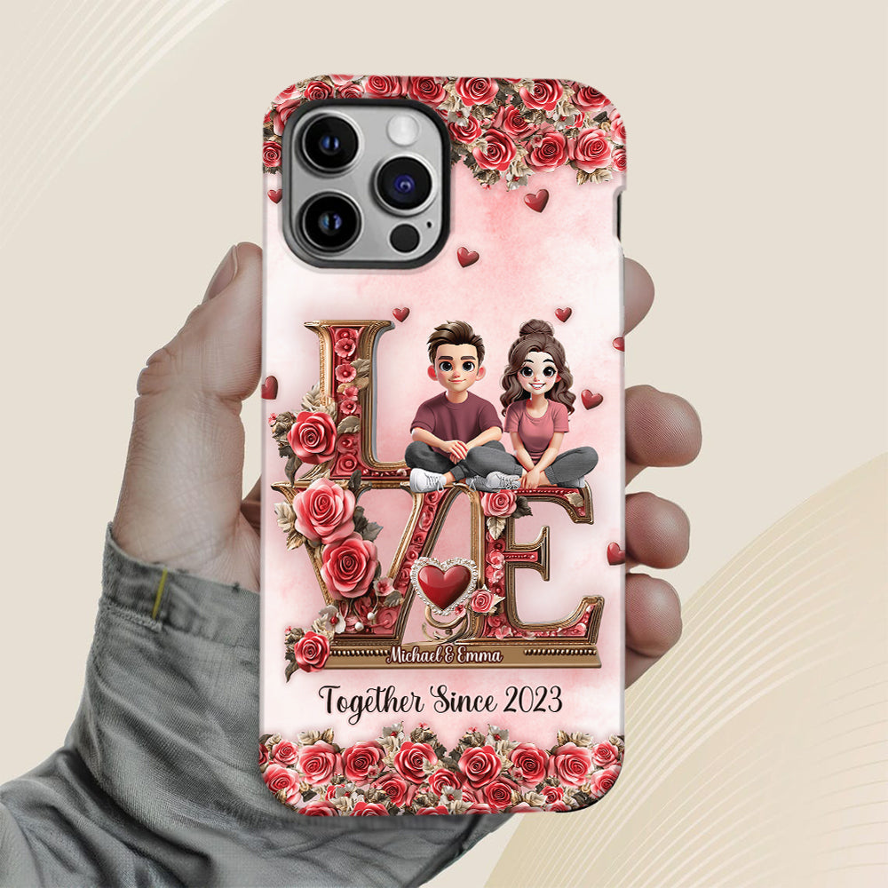I Love You Forever - Personalized Couple Full Print Phone Case