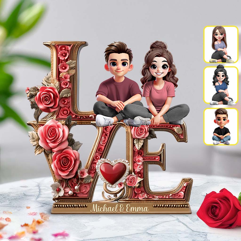 Love Between Us - Personalized Couple Custom Shaped Acrylic Plaque