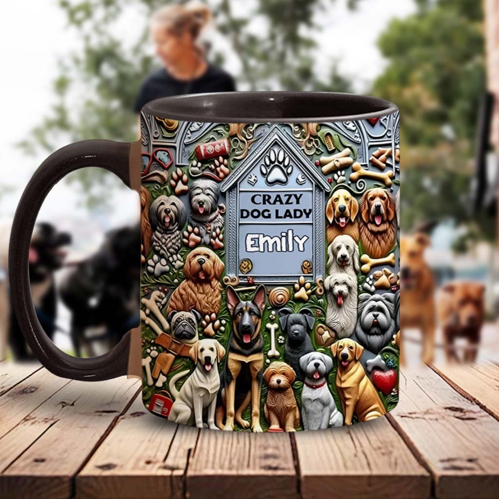 Verrückte Hundelady – Personalisierte Tasse mit Hundemotiv