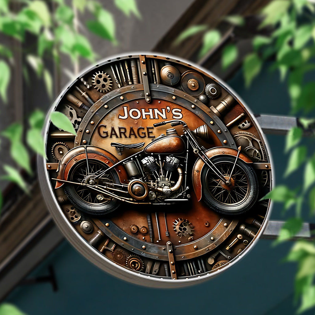 Fantastischer Biker – Personalisiertes rundes Biker-Metallschild