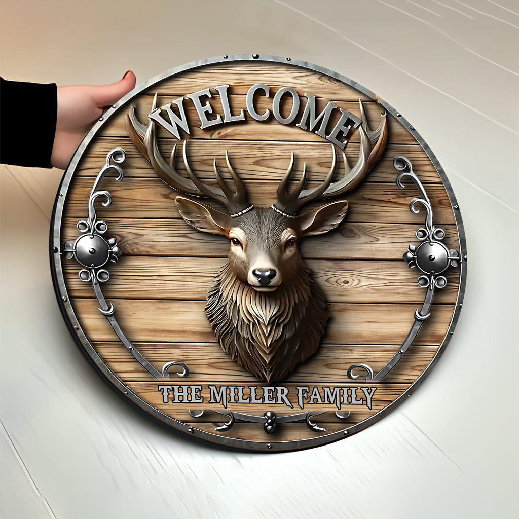 Love Hunting - Personalized Hunting Round Wood Sign