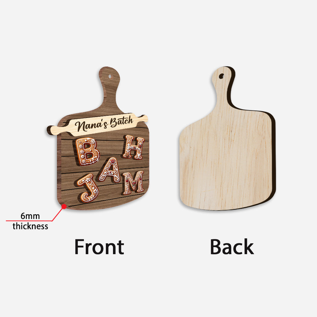 Gingerbread Alphabet Letter - Personalized Family 2 Layered Wooden Ornament