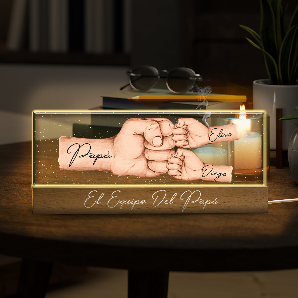 El Equipo Del Papá ¡Feliz Día del Padre! - Personalized Father Custom LED Night Light