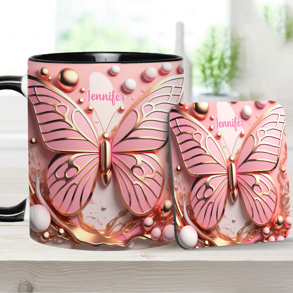 Love Butterfly - Personalized Butterfly Accent Mug