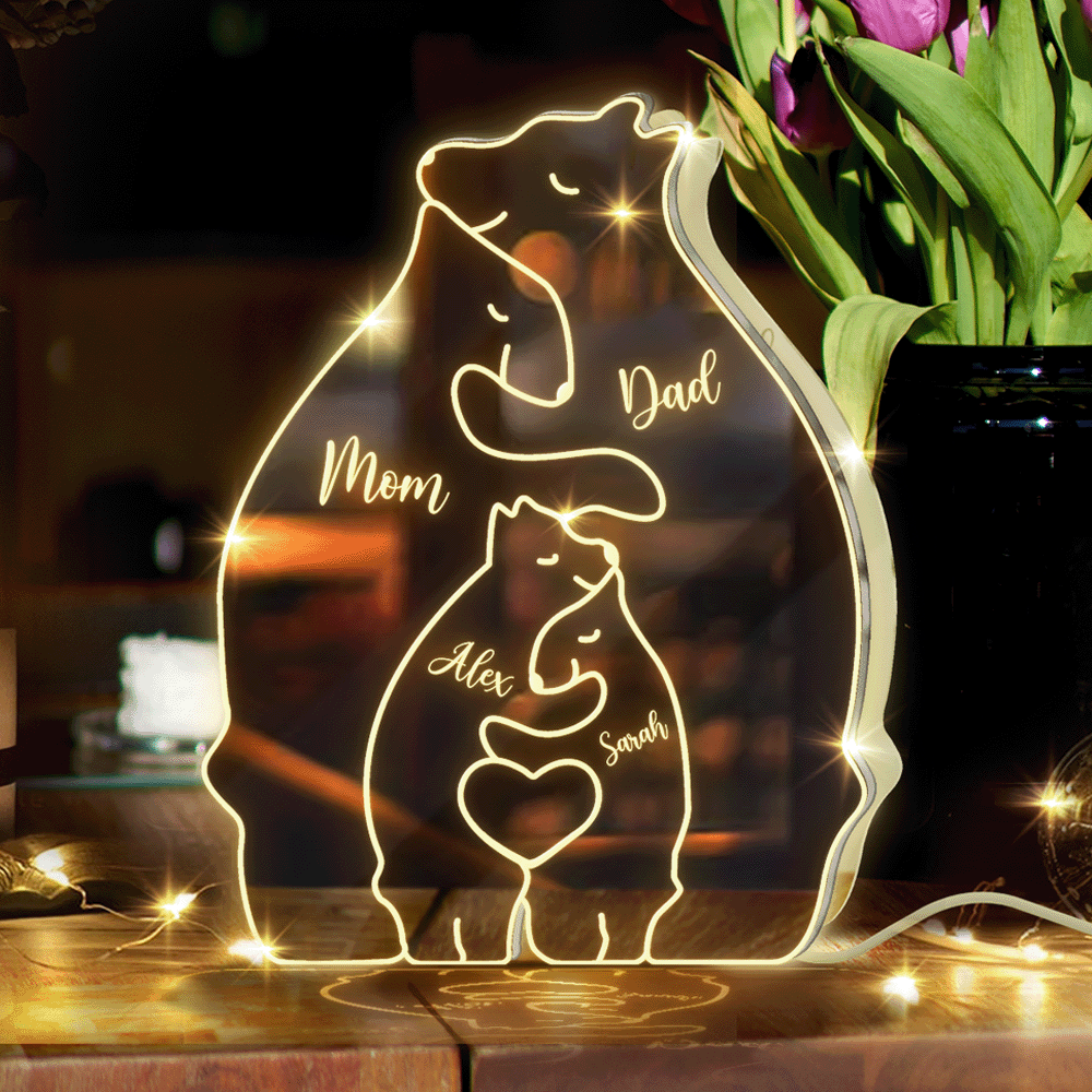 Bear Family - Personalized Family Mirror Light