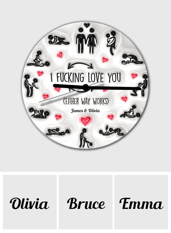 I Love You - Personalized Couple Wall Clock