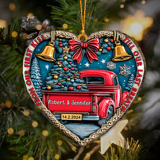 From Our First Kiss Till Our Last Breath - Personalized Couple Ornament