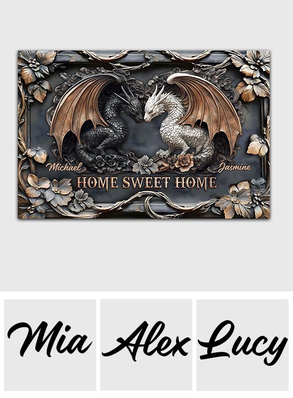 Home Sweet Home - Personalized Dragon Doormat