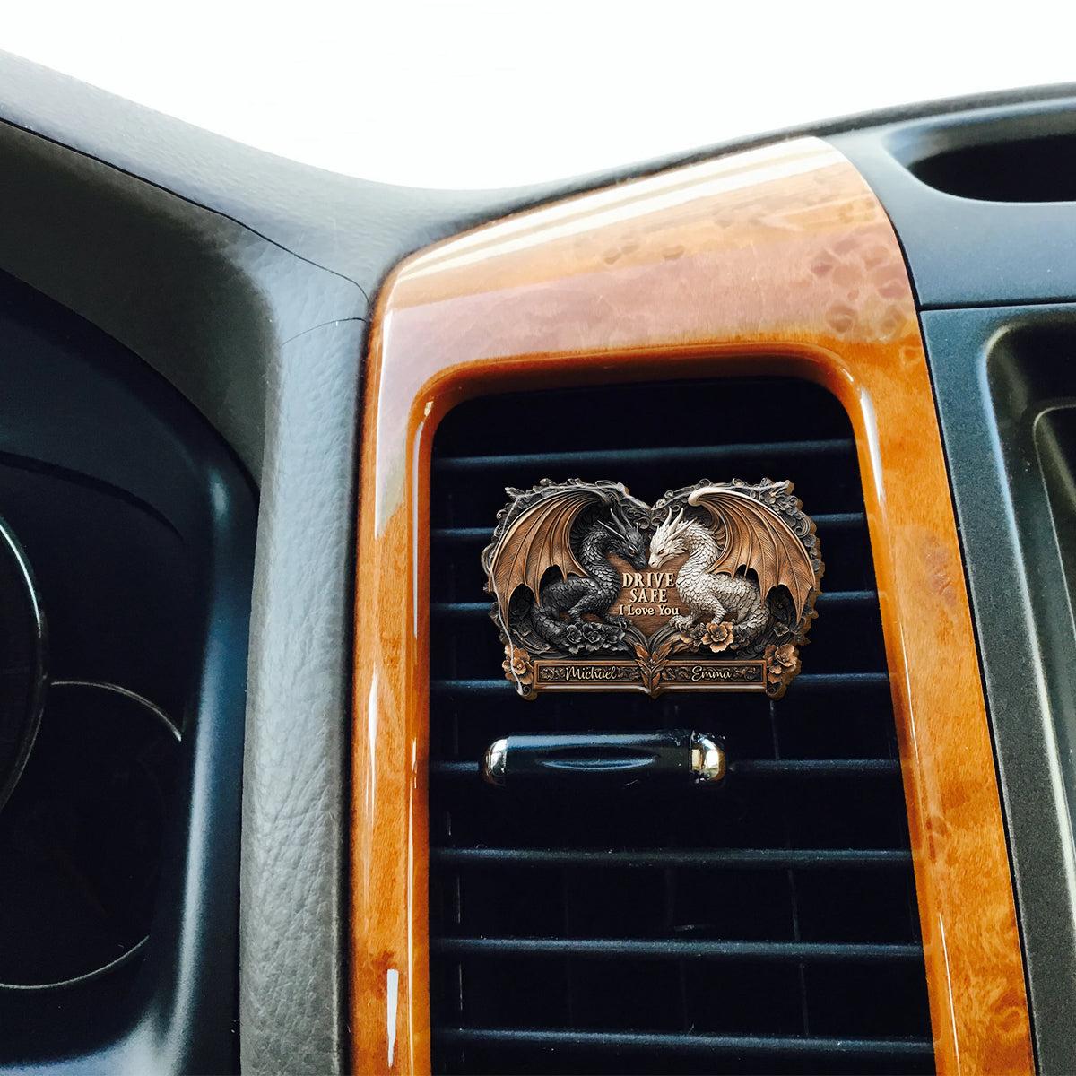 Drive Safe I Love You - Personalized Dragon Shaped Car Visor Clip