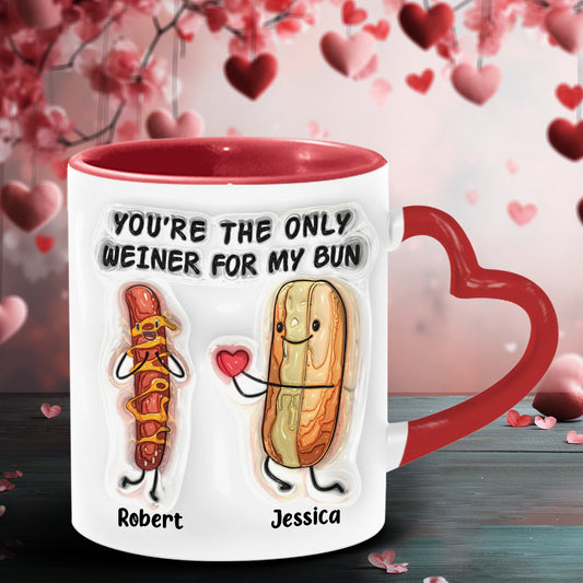 You Are The Only One - Personalized Couple Heart Handle Mug