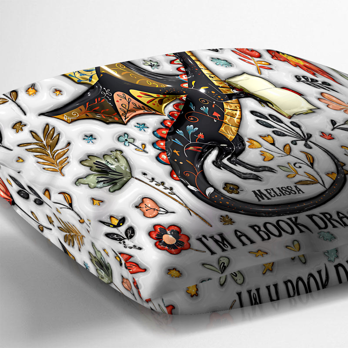 I'm Not A Book Worm I'm A Book Dragon - Personalized Book Throw Pillow