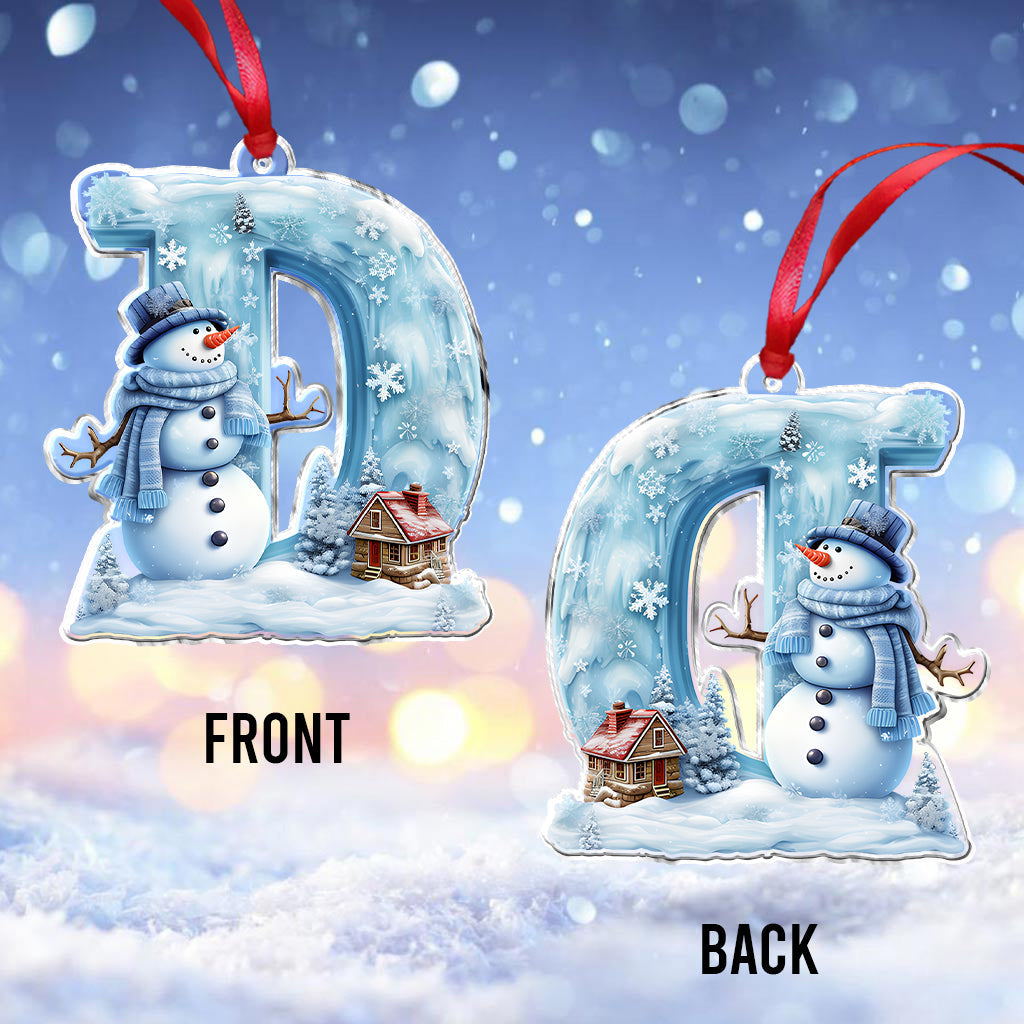 Merry Christmas Snowman - Personalized Family Ornament