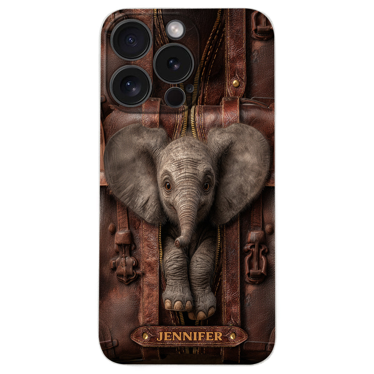 Juste une fille qui aime les éléphants - Étui de téléphone personnalisé en cuir avec motif éléphant
