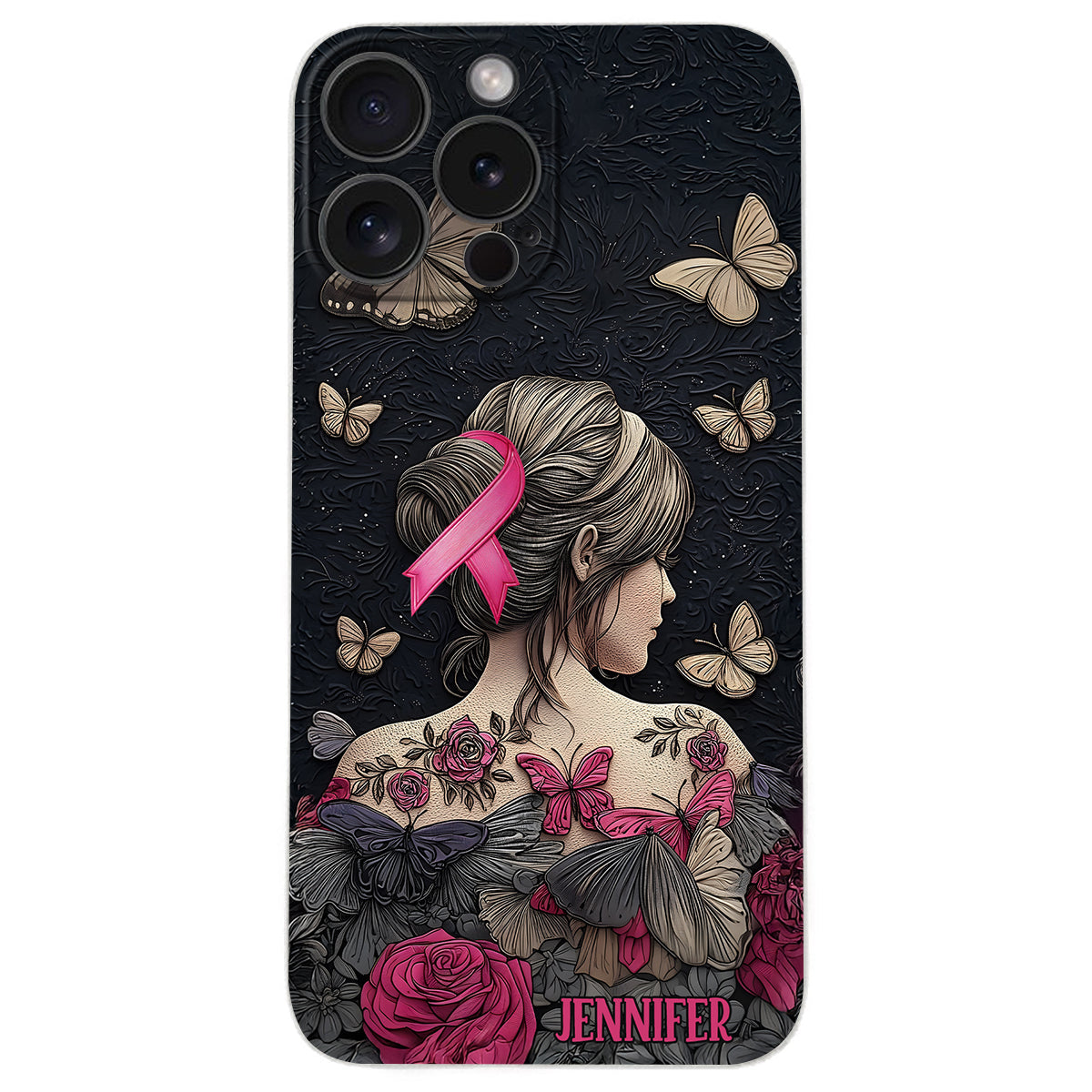 Breast Cancer Awareness - Personalized Breast Cancer Awareness Leather Phone Case