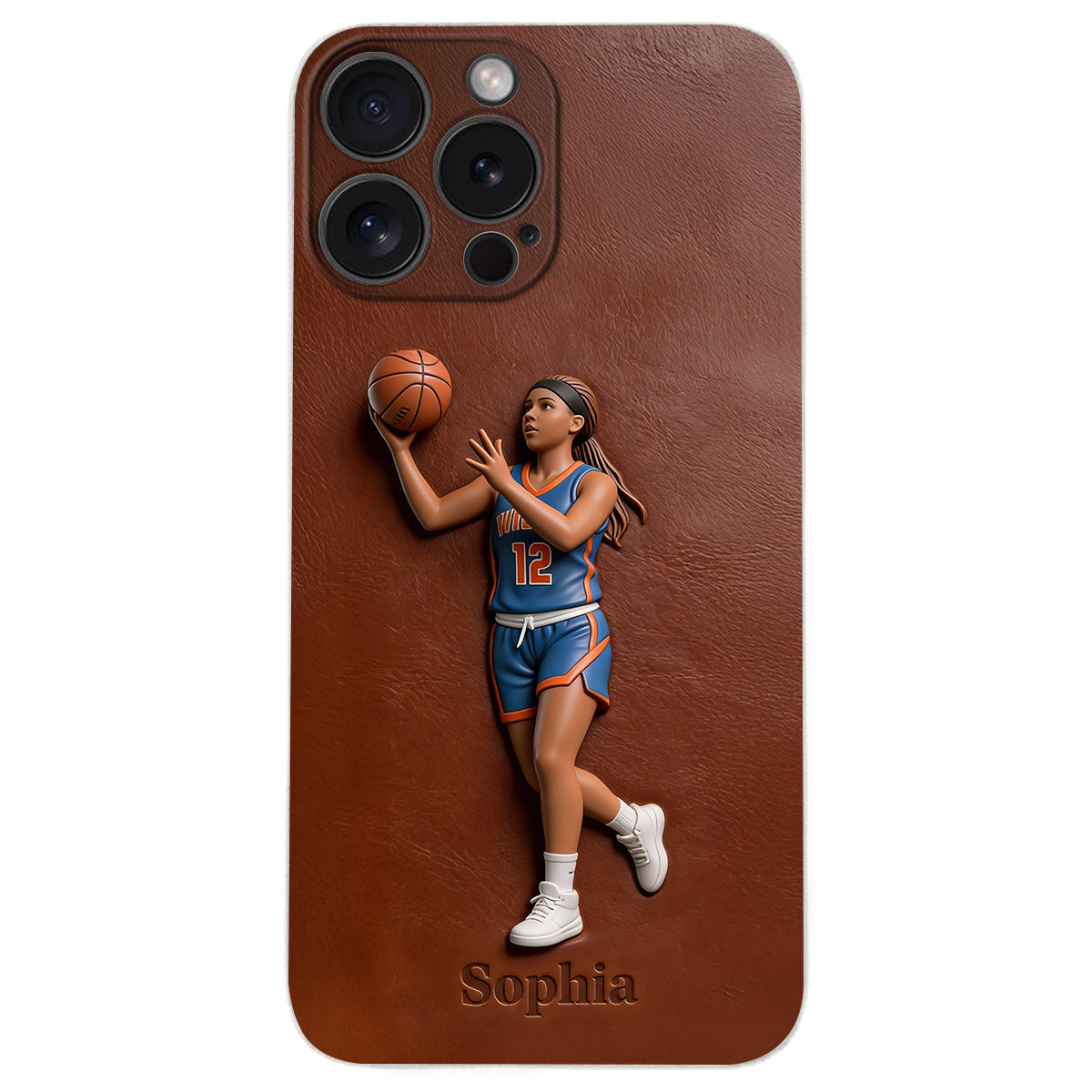 Liebe zum Basketball – Personalisierte Basketball-Handyhülle aus Leder