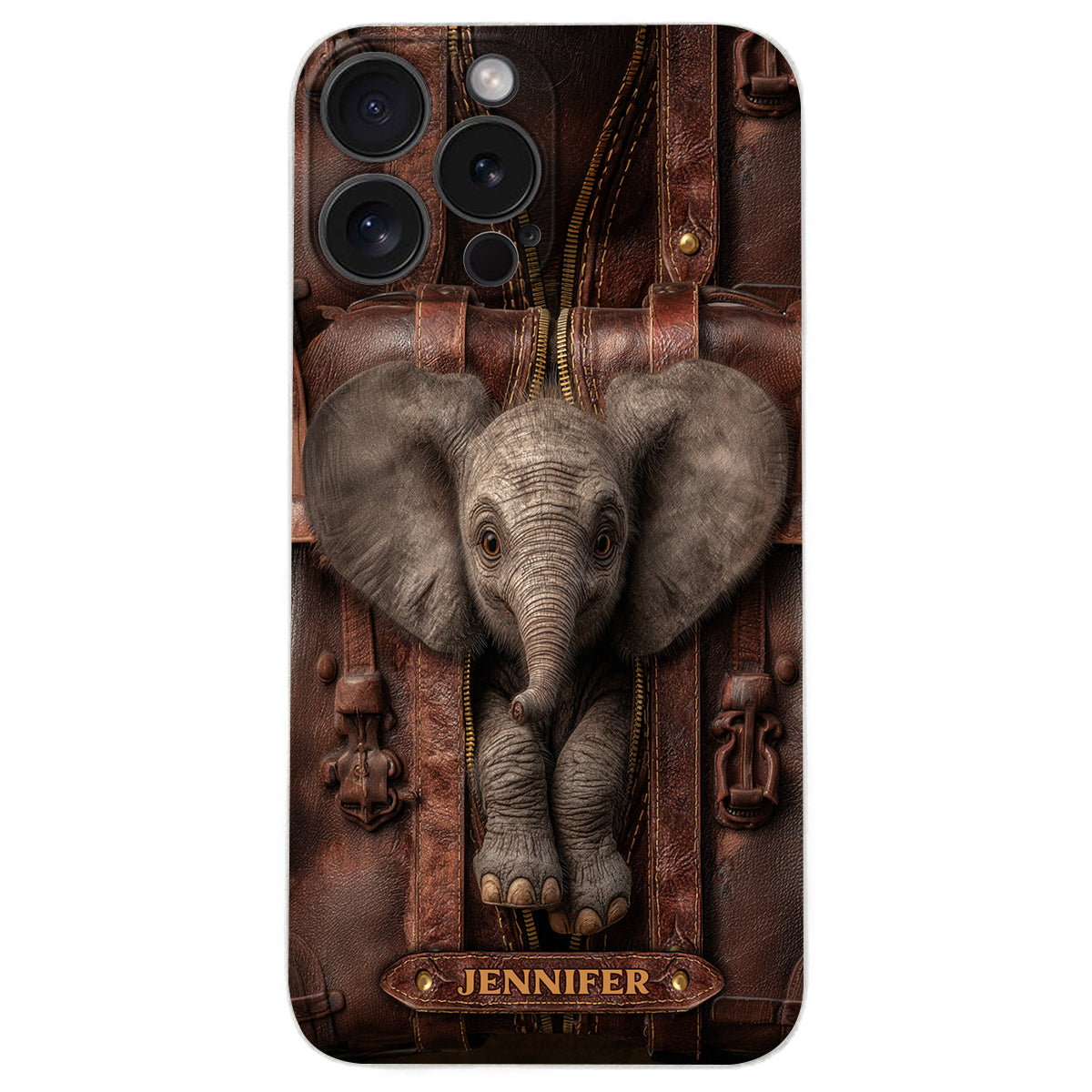 Juste une fille qui aime les éléphants - Étui de téléphone personnalisé en cuir avec motif éléphant