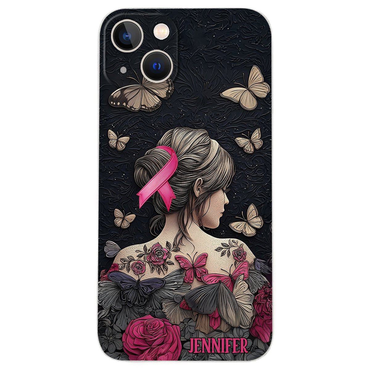 Breast Cancer Awareness - Personalized Breast Cancer Awareness Leather Phone Case