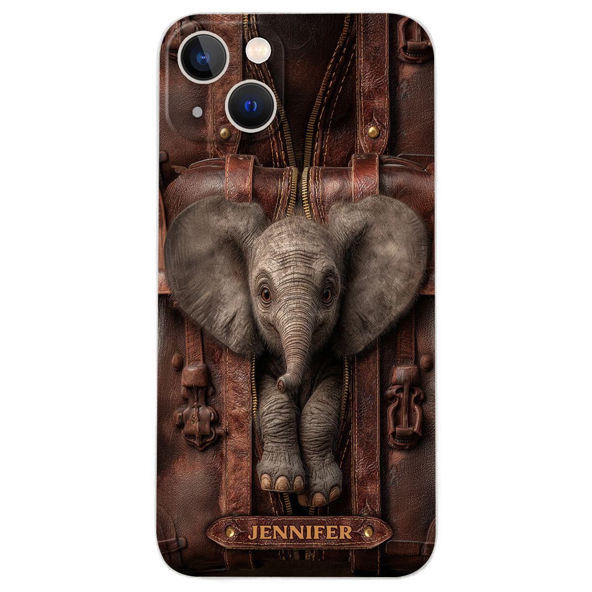 Juste une fille qui aime les éléphants - Étui de téléphone personnalisé en cuir avec motif éléphant