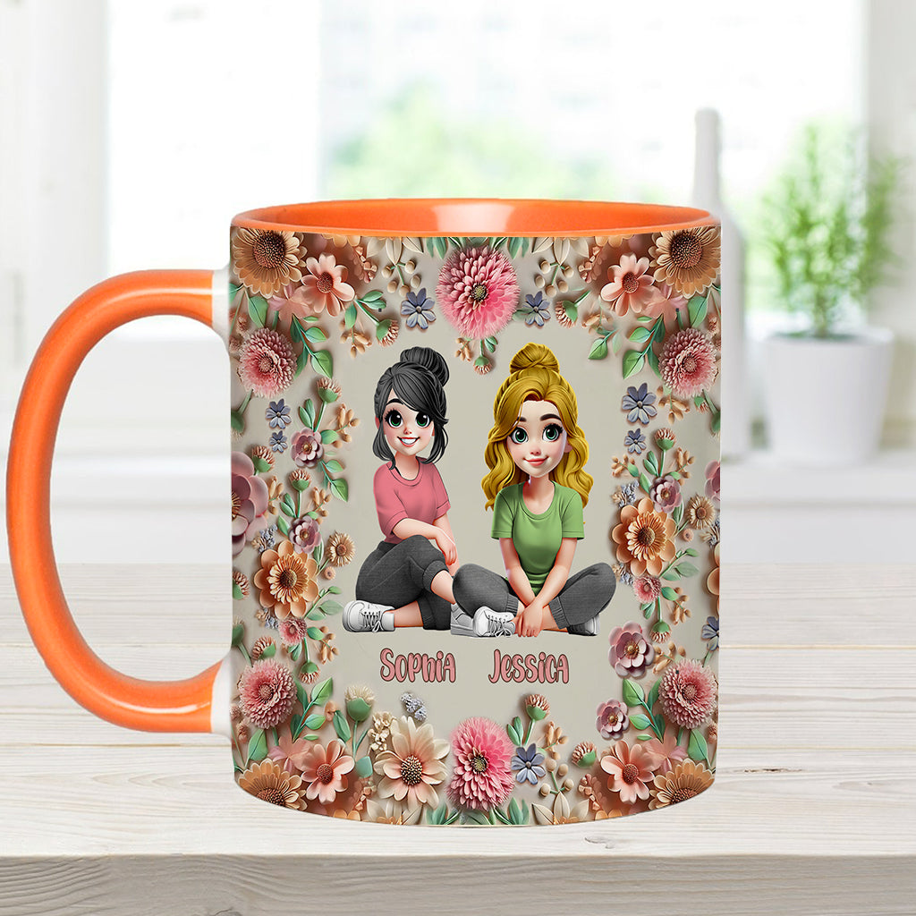 Punch A Bitch For You My Bestie - Personalized Bestie Accent Mug