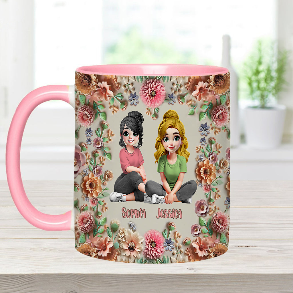 Punch A Bitch For You My Bestie - Personalized Bestie Accent Mug