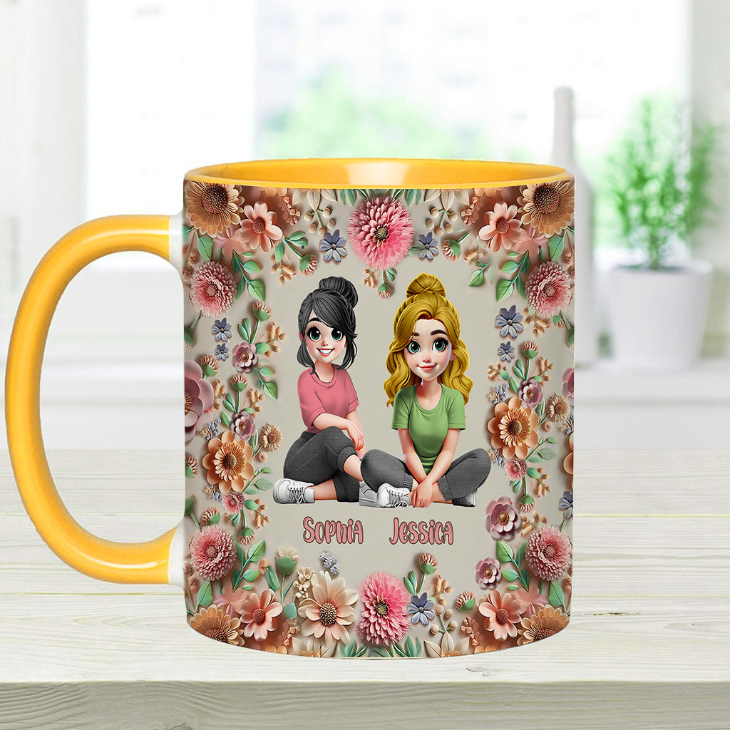 Punch A Bitch For You My Bestie - Personalized Bestie Accent Mug