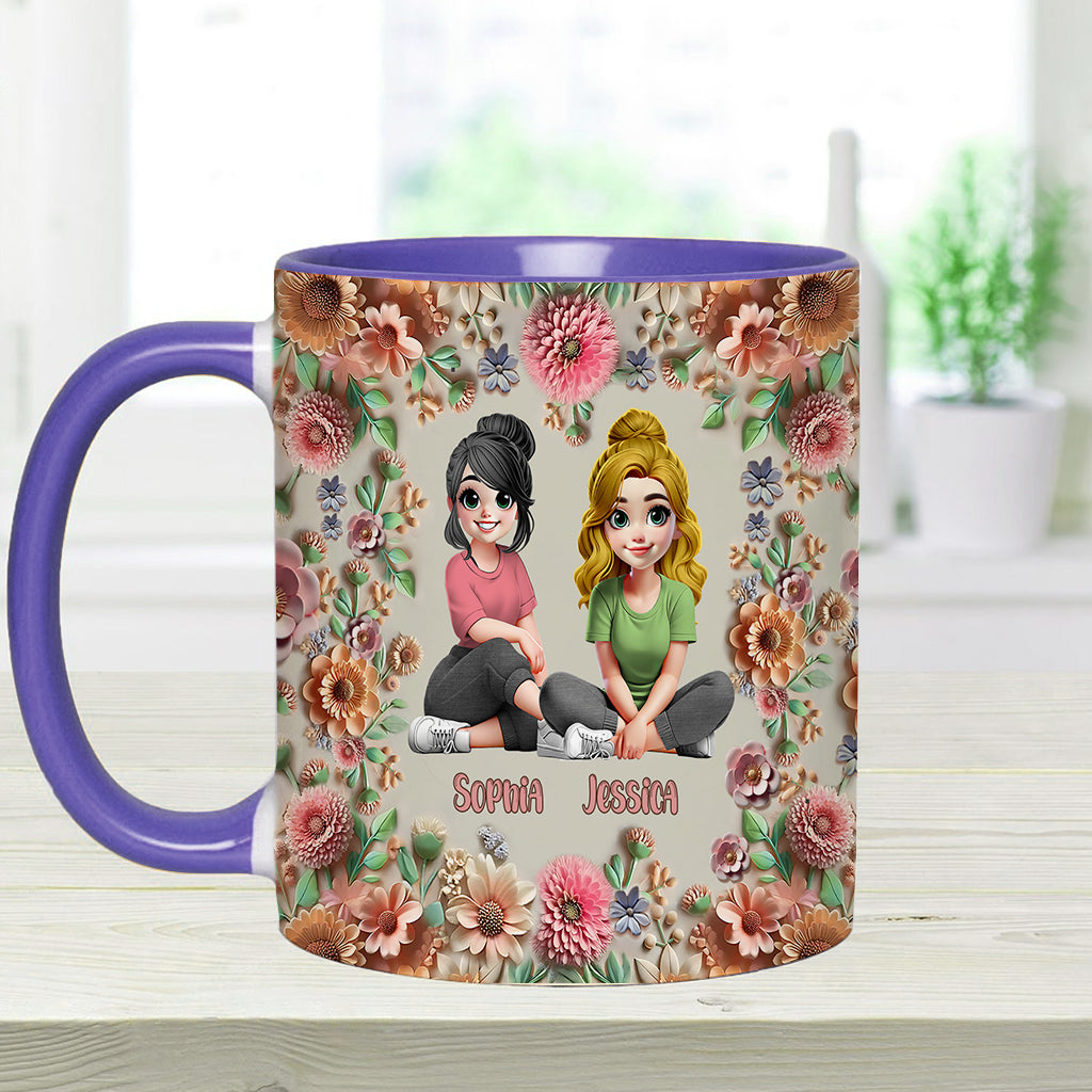 Punch A Bitch For You My Bestie - Personalized Bestie Accent Mug