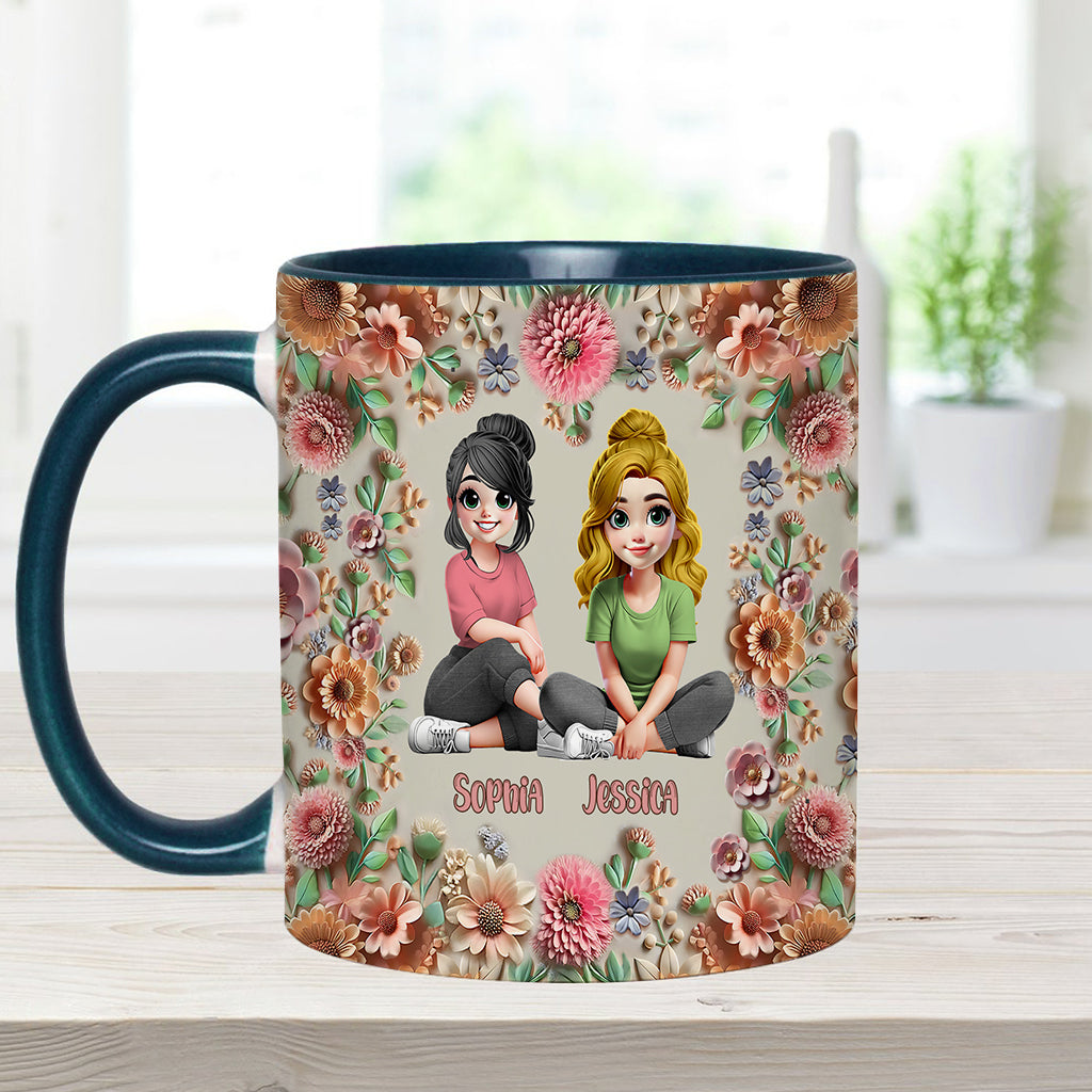 Punch A Bitch For You My Bestie - Personalized Bestie Accent Mug