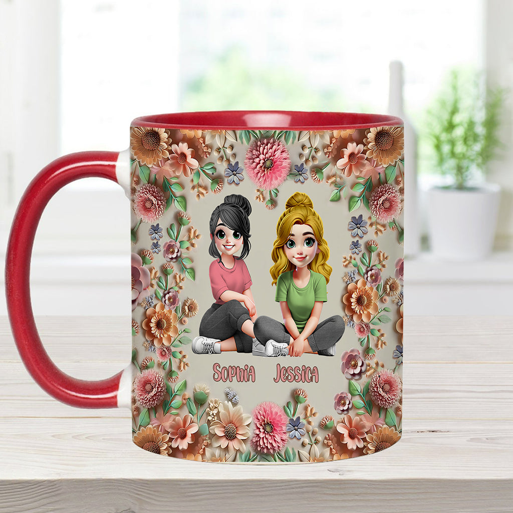 Punch A Bitch For You My Bestie - Personalized Bestie Accent Mug