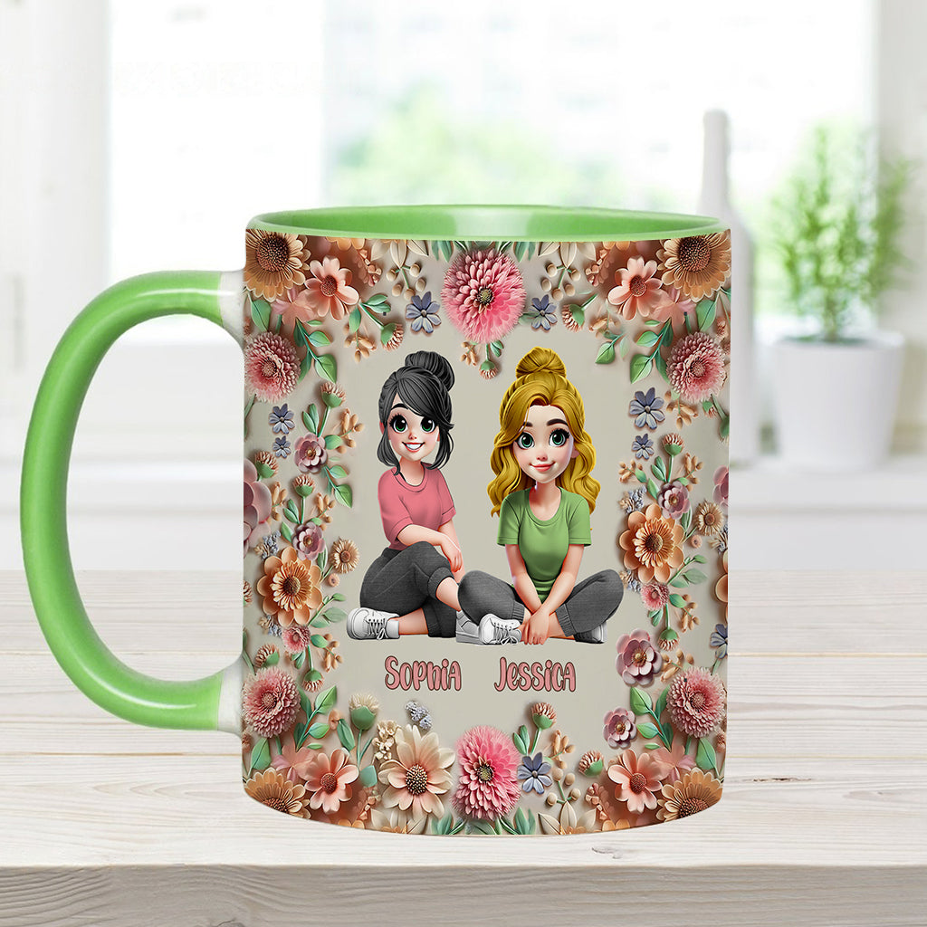 Punch A Bitch For You My Bestie - Personalized Bestie Accent Mug