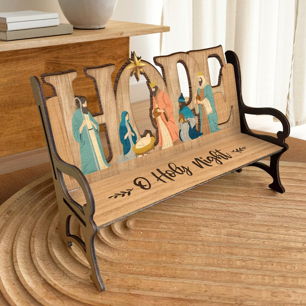 O Holy Night - Christian Wooden Bench