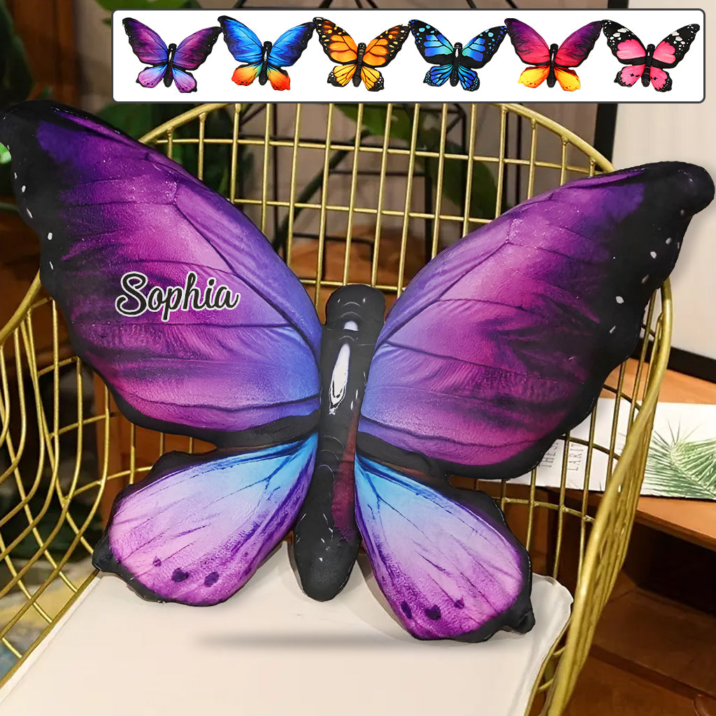 Beautiful Butterflies - Personalized Butterfly Shaped Pillow