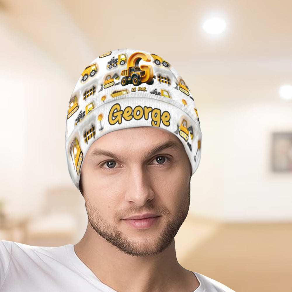 Construction Alphabet Letter - Personalized Kid Beanie Hat