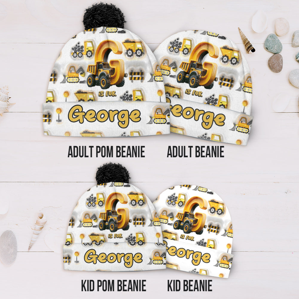 Construction Alphabet Letter - Personalized Kid Beanie Hat
