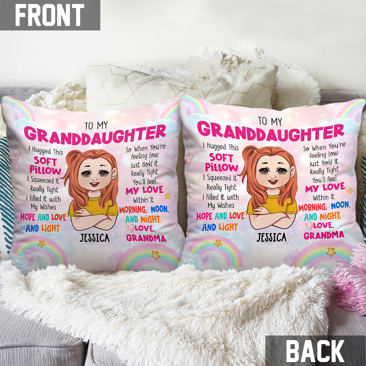 To My Grandkids - Personalized Kid Throw Pillow