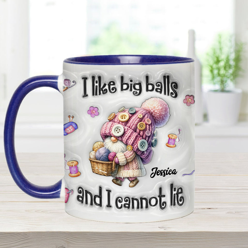 J'aime les grosses boules et je ne peux pas mentir - Mug personnalisé à motif crochet