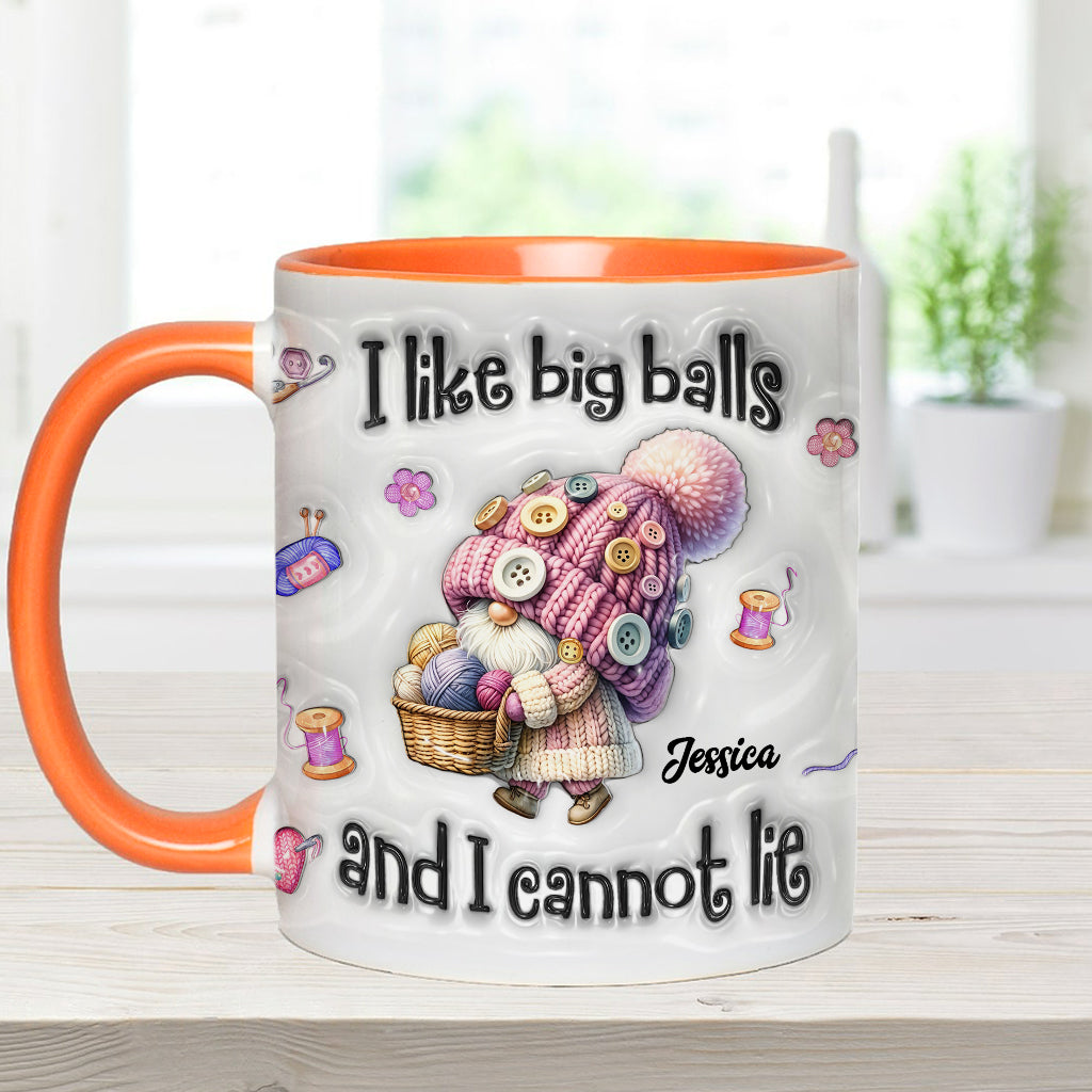 J'aime les grosses boules et je ne peux pas mentir - Mug personnalisé à motif crochet