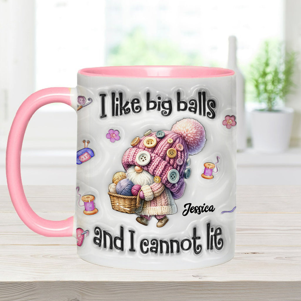 J'aime les grosses boules et je ne peux pas mentir - Mug personnalisé à motif crochet