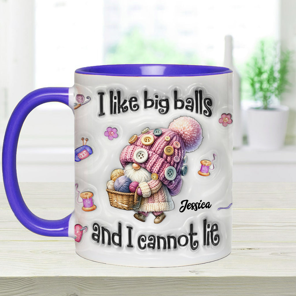 J'aime les grosses boules et je ne peux pas mentir - Mug personnalisé à motif crochet