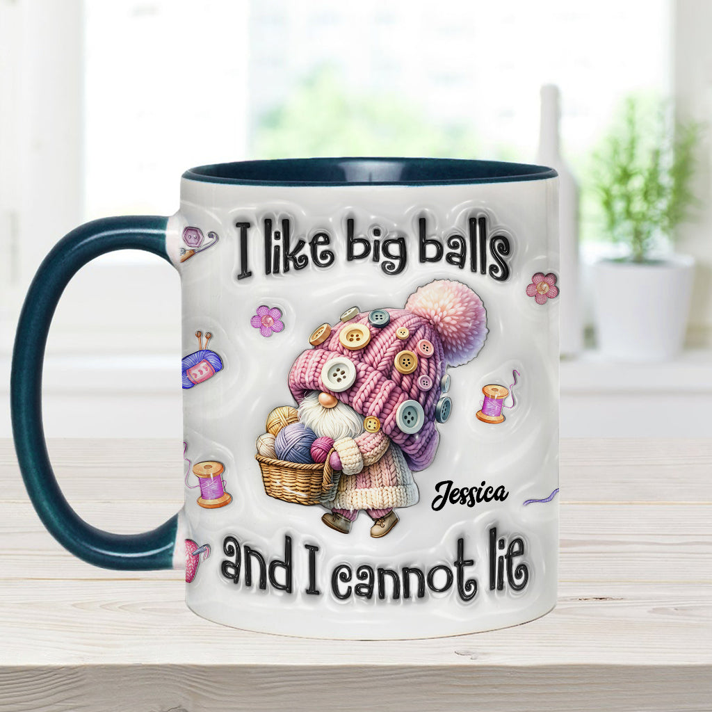 J'aime les grosses boules et je ne peux pas mentir - Mug personnalisé à motif crochet