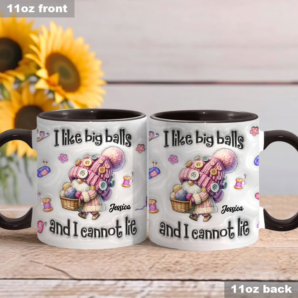 J'aime les grosses boules et je ne peux pas mentir - Mug personnalisé à motif crochet