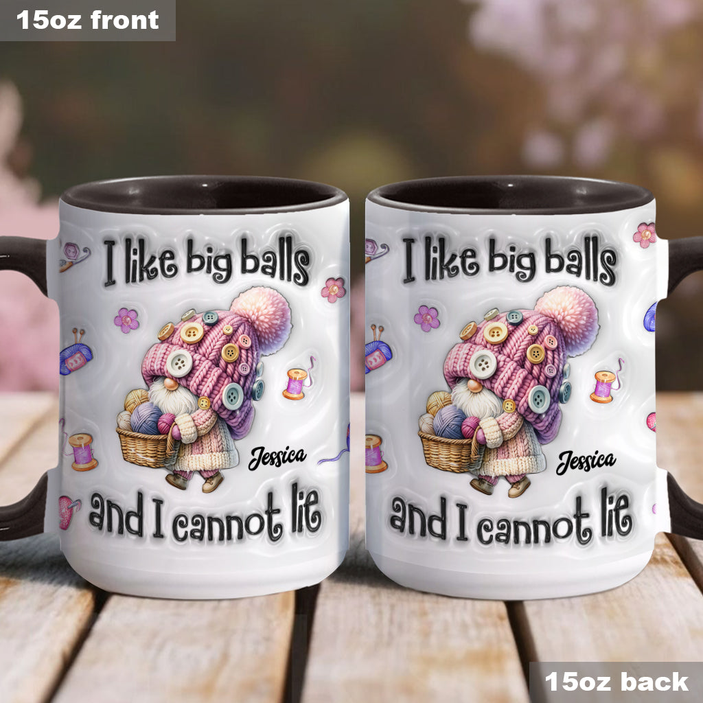 J'aime les grosses boules et je ne peux pas mentir - Mug personnalisé à motif crochet